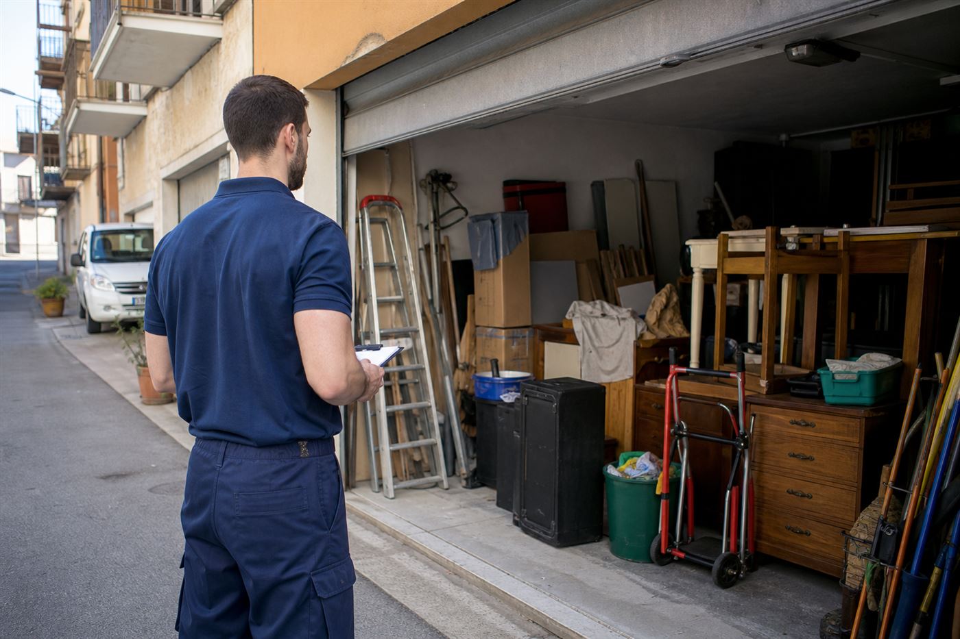 Sosta e carico durante uno sgombero a Città Studi Milano