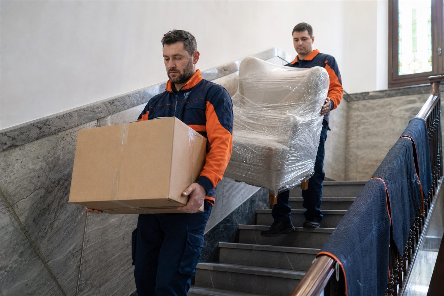 Movimentazione protetta su scale condominiali durante sgombero eredità