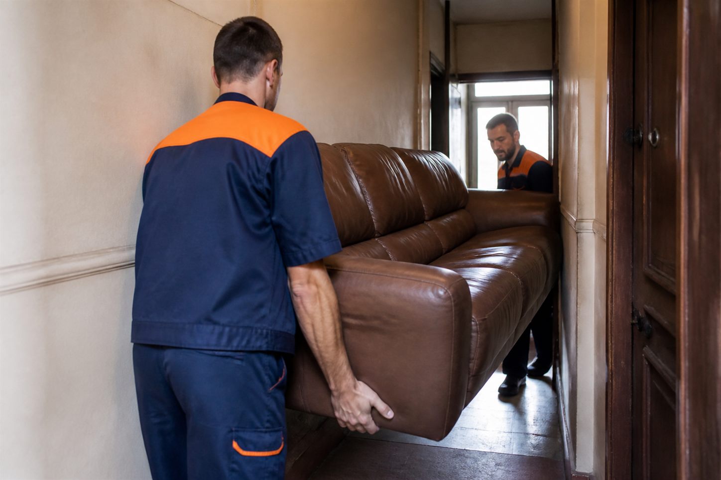 Movimentazione di arredi da studio professionale su corridoi, scale e ascensore